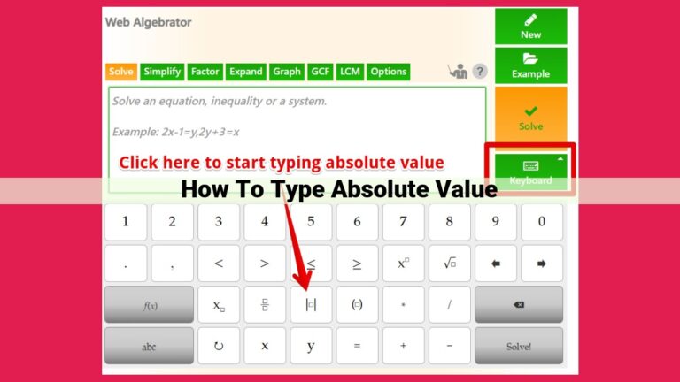 how to type absolute value