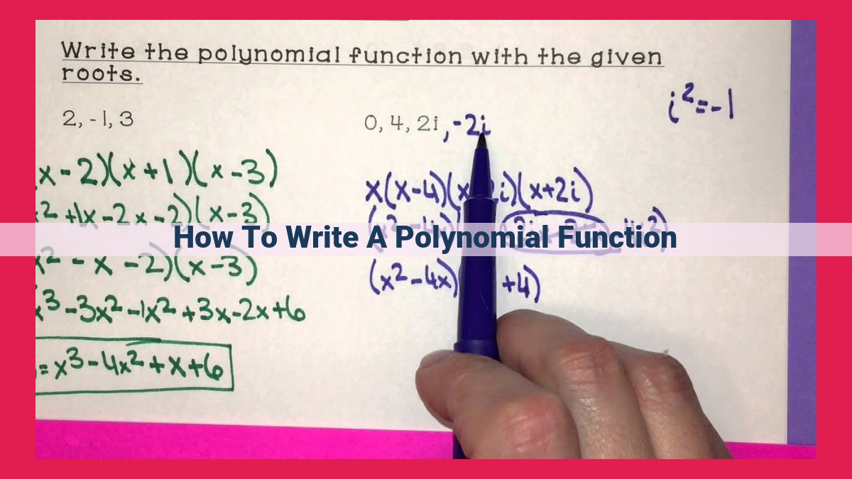 how to write a polynomial function