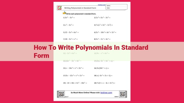 how to write polynomials in standard form