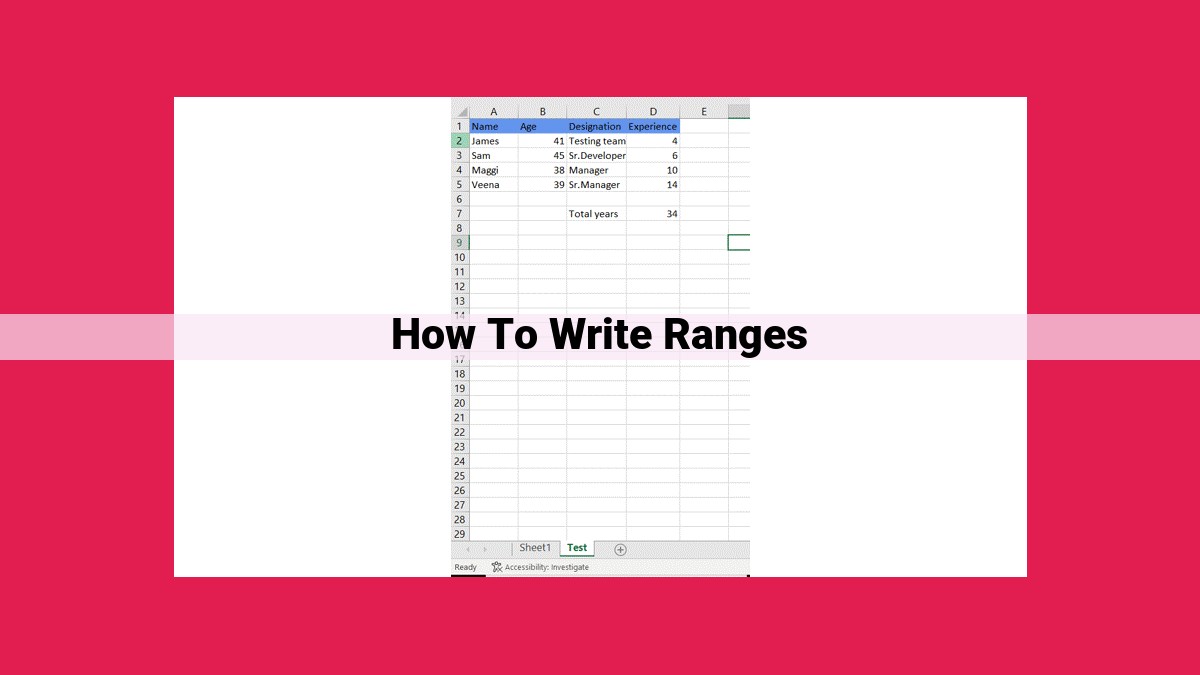 how to write ranges