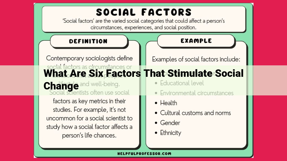 what are six factors that stimulate social change