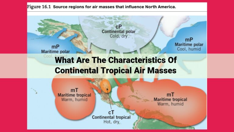 what are the characteristics of continental tropical air masses