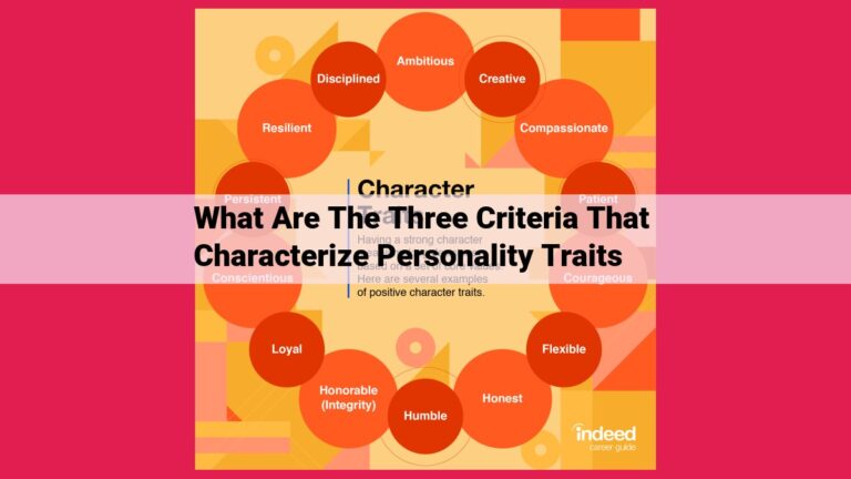 what are the three criteria that characterize personality traits