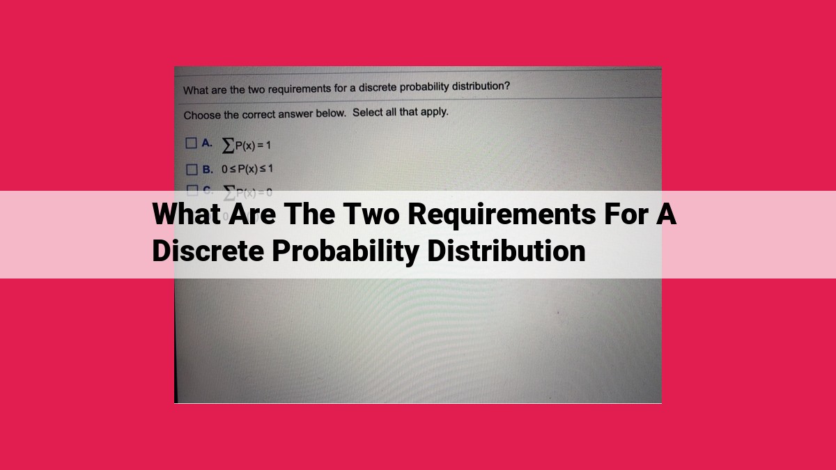 what are the two requirements for a discrete probability distribution