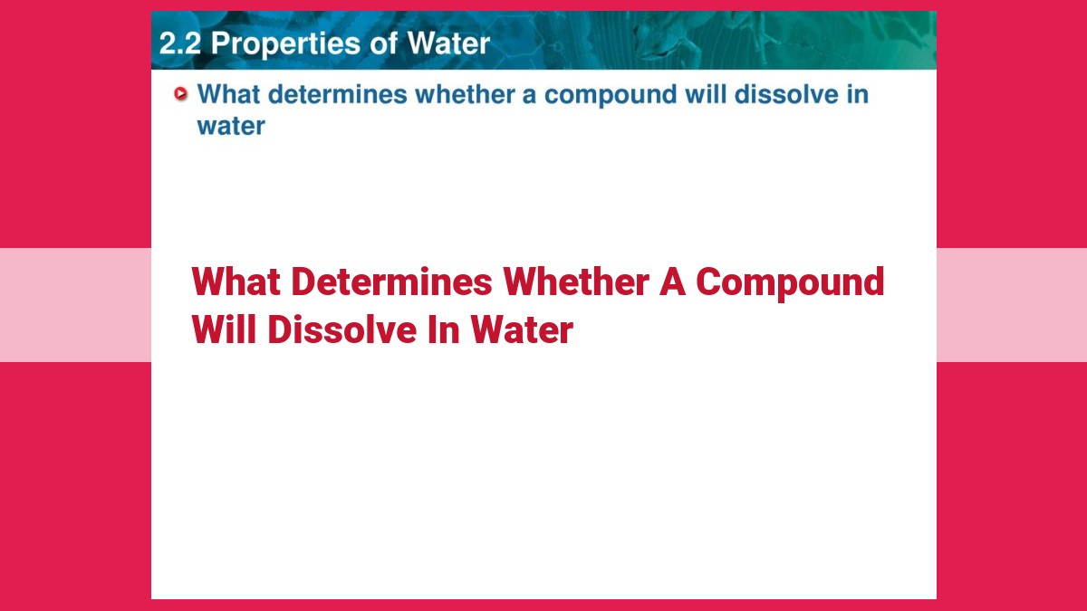 what determines whether a compound will dissolve in water