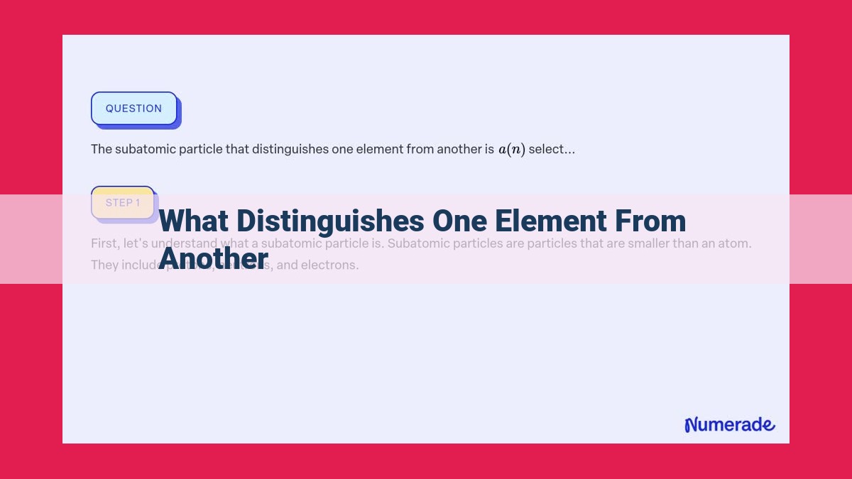 what distinguishes one element from another