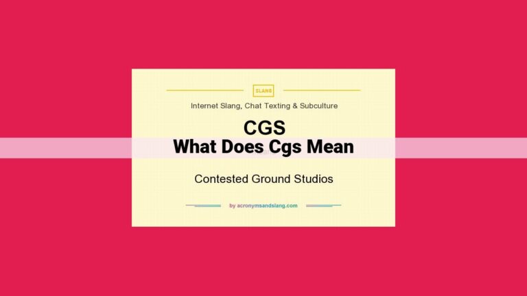 what does cgs mean