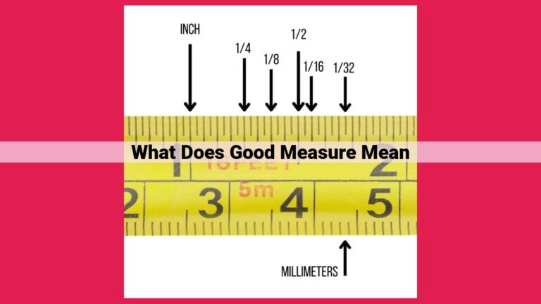 what does good measure mean