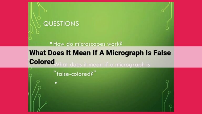 what does it mean if a micrograph is false colored