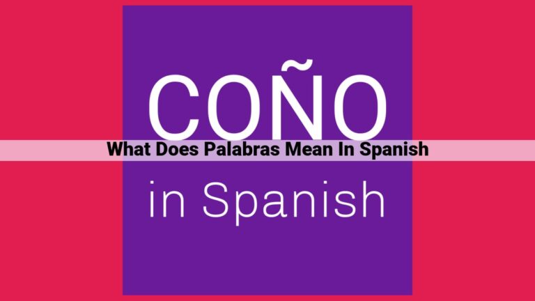 what does palabras mean in spanish