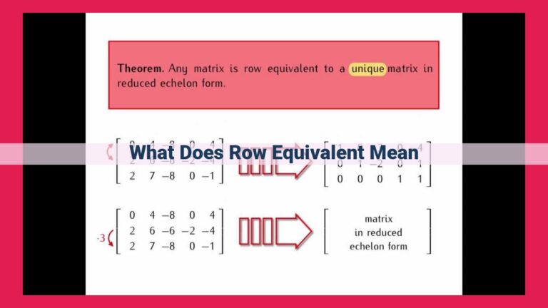 what does row equivalent mean