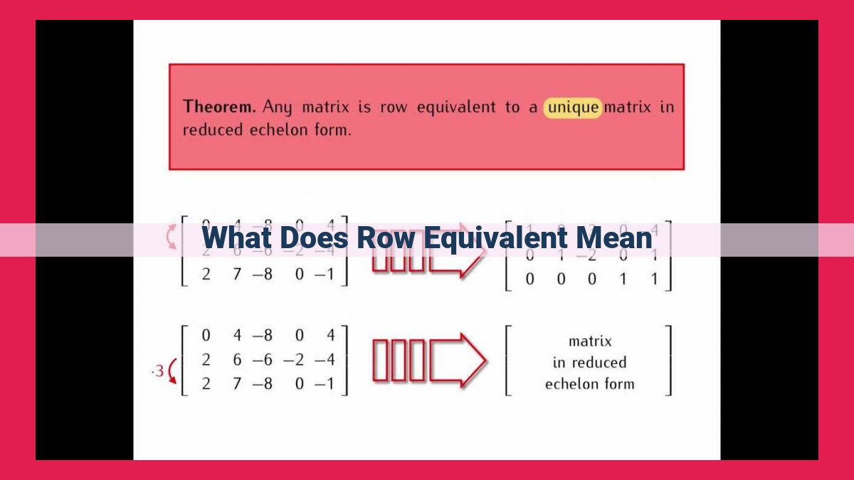 what does row equivalent mean