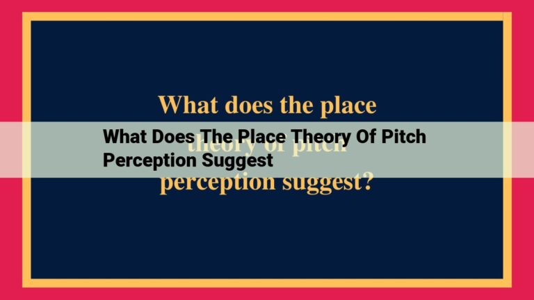 what does the place theory of pitch perception suggest