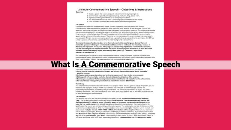 what is a commemorative speech