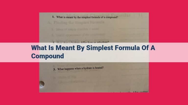 what is meant by simplest formula of a compound