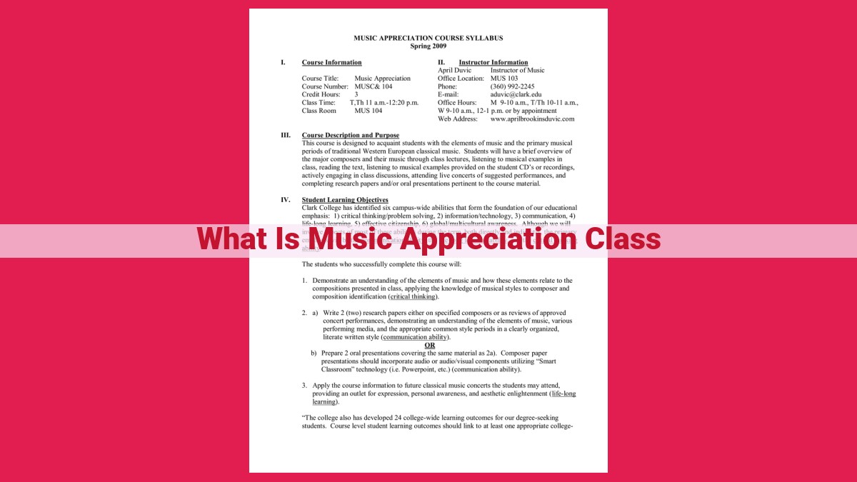 what is music appreciation class