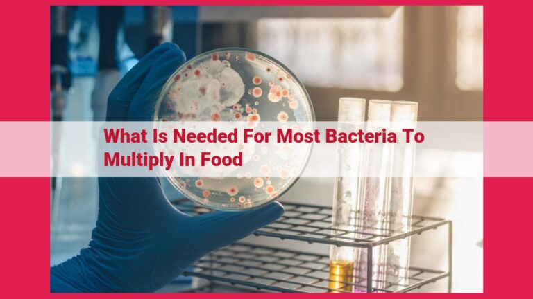 what is needed for most bacteria to multiply in food