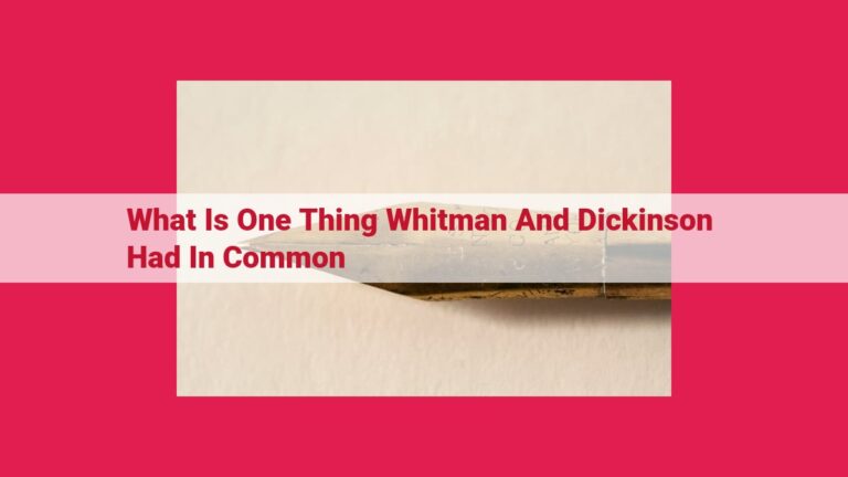 what is one thing whitman and dickinson had in common