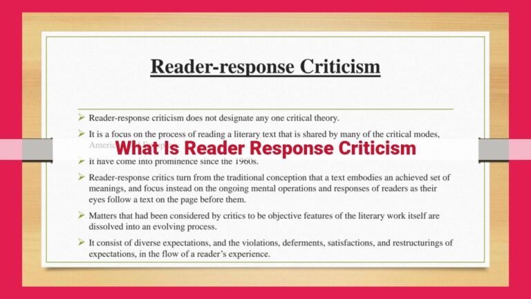 what is reader response criticism