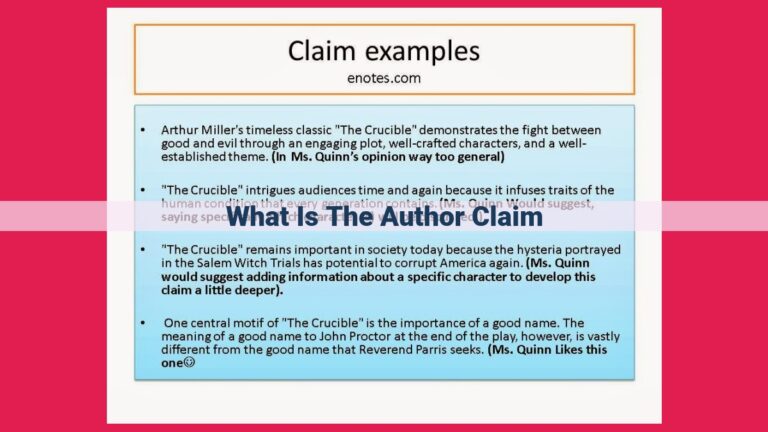 what is the author claim