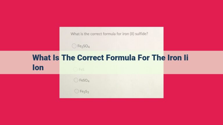 what is the correct formula for the iron ii ion