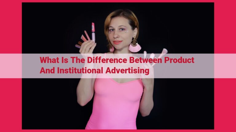 what is the difference between product and institutional advertising