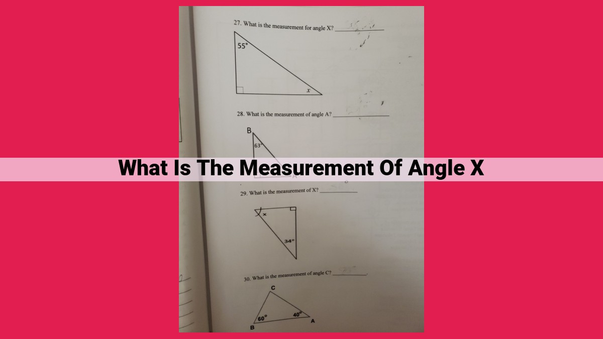 what is the measurement of angle x