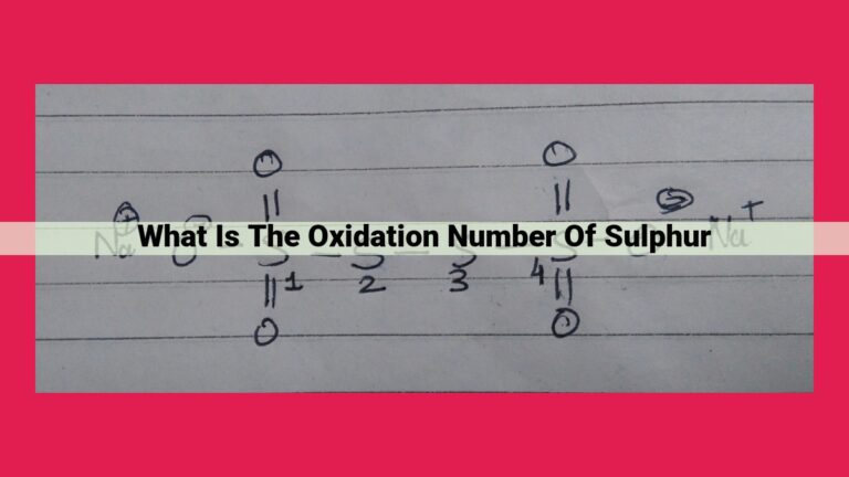 what is the oxidation number of sulphur