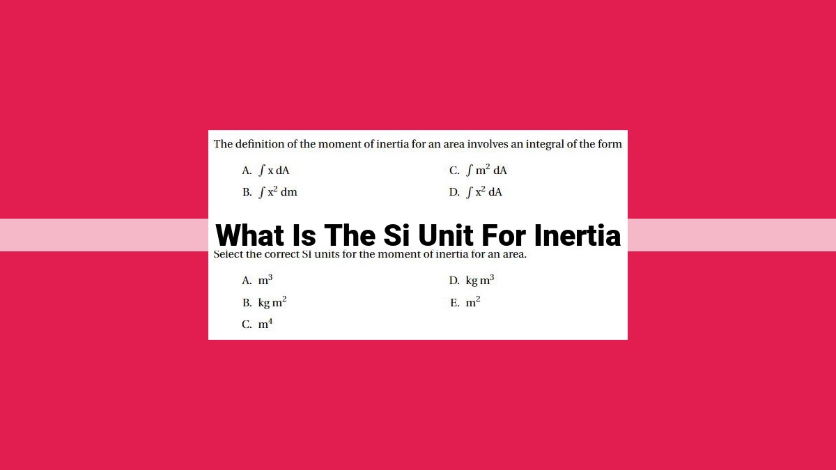 what is the si unit for inertia