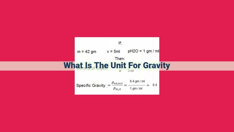 what is the unit for gravity