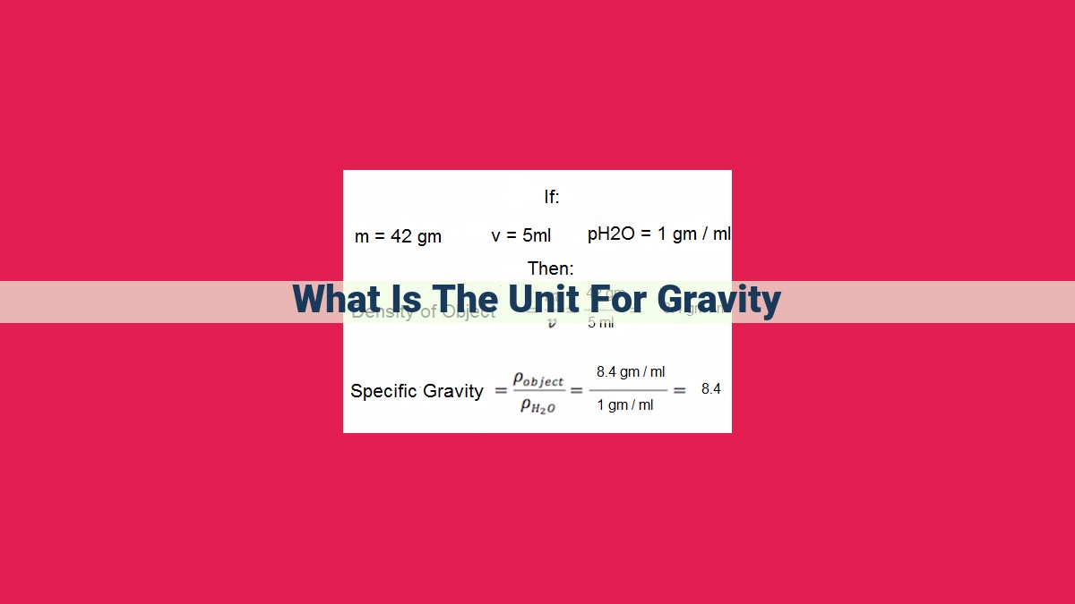 what is the unit for gravity