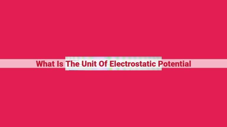 what is the unit of electrostatic potential