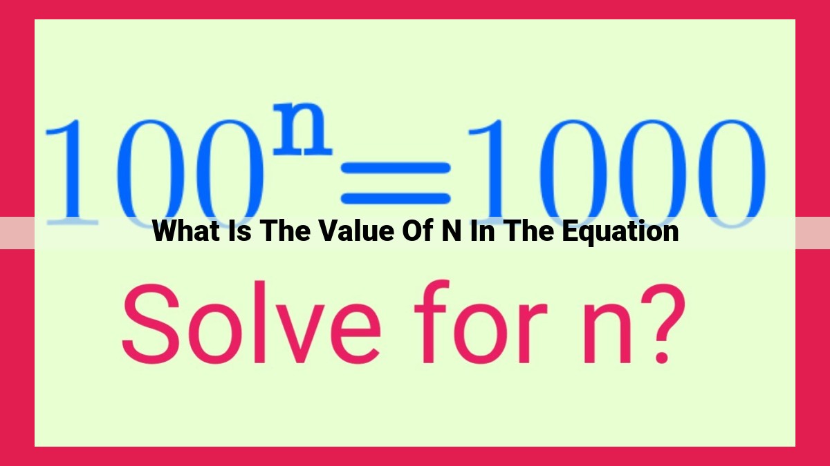 what is the value of n in the equation