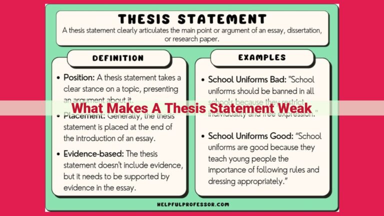 what makes a thesis statement weak