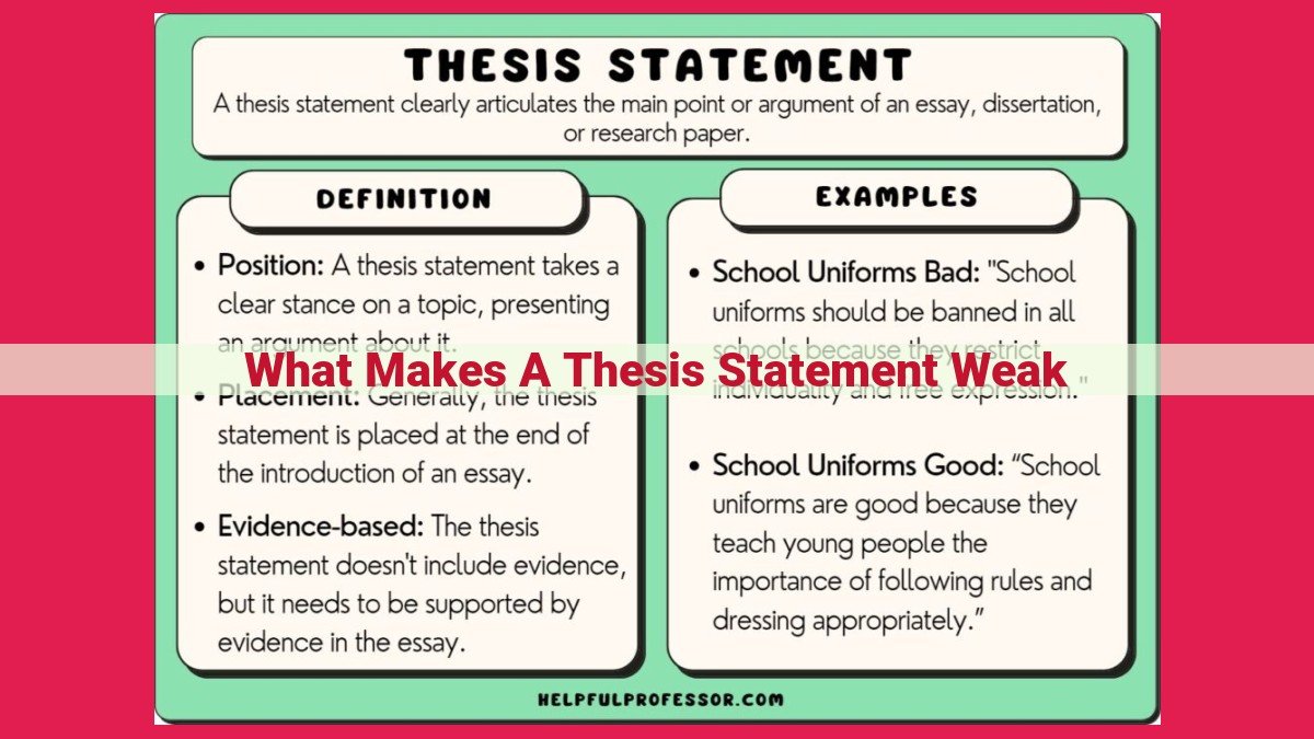 what makes a thesis statement weak