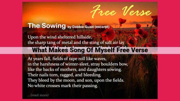 what makes song of myself free verse