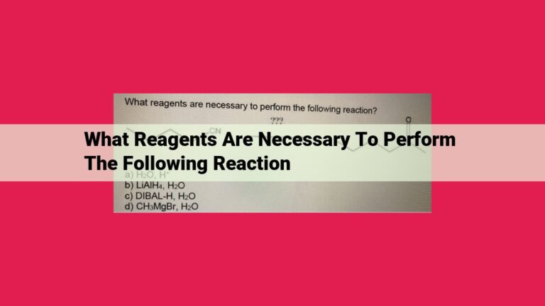 what reagents are necessary to perform the following reaction