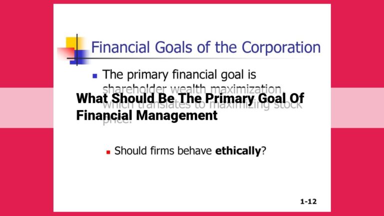 what should be the primary goal of financial management