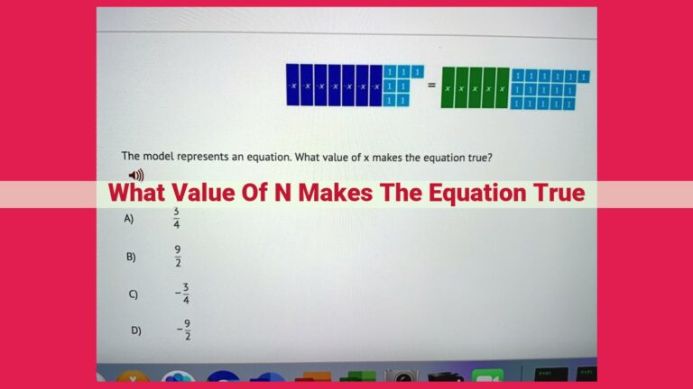 what value of n makes the equation true