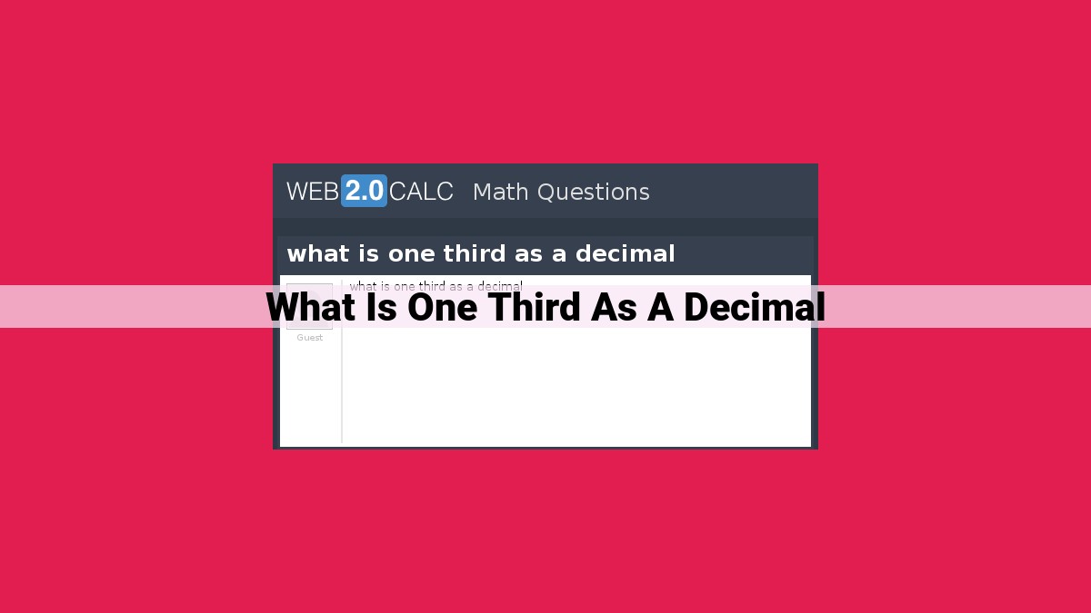 what is one third as a decimal