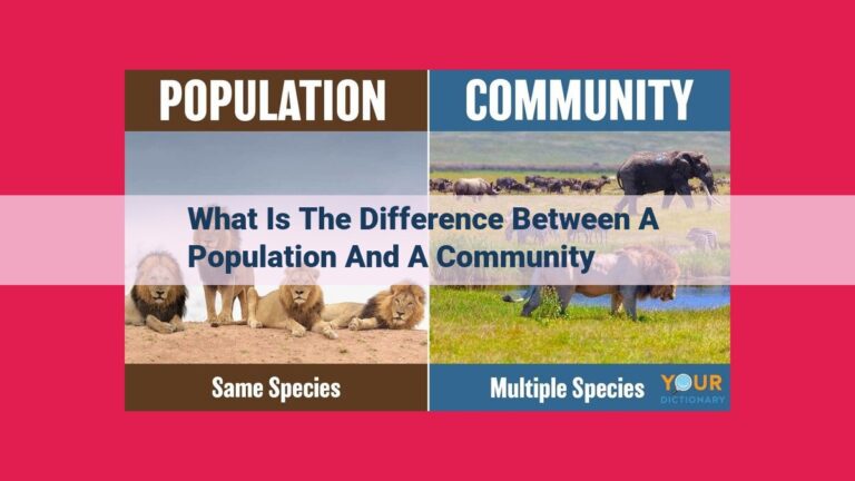 what is the difference between a population and a community