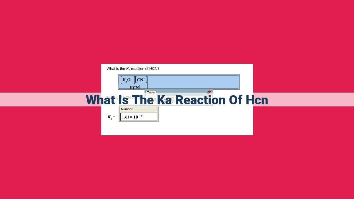 what is the ka reaction of hcn