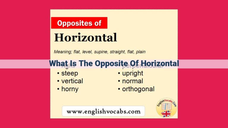 what is the opposite of horizontal